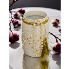 White  Pearl   Handmade  Dekoratif  Kavanoz