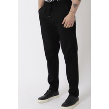 Stil Kombin Bel Lastikli Keten Pantolon PLDP-01K_0385