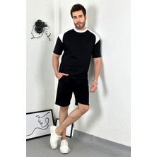 Asil Unisex Siyah Beyaz Oversize Şort-T-Shirt Takımı