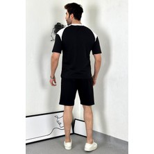 Asil Unisex Siyah Beyaz Oversize Şort-T-Shirt Takımı