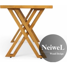 Neiwel Adel Doğal  Ahşap Toplantı MASASI-80 cm -120 cm
