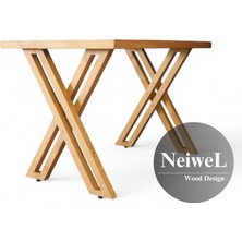 Neiwel Adel Doğal  Ahşap Toplantı MASASI-80 cm -120 cm