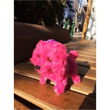 Havlayan, Yürüyen Pilli Oyuncak Peluş Köpek(Koyu Pembe)
