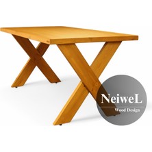 Neiwel Odes Doğal  Ahşap Toplantı MASASI-80 cm -120 cm
