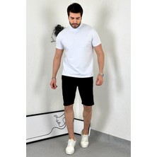 Asil Yarım Balıkçı Yaka Oversize Beyaz T-Shirt