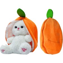Trust Store 35 cm Peluş Özel Hediye Çilek Tavşan Özel Tasarım- Fermuarlı Yapısıyla Hem Çilek Hem De Tavşan Turun