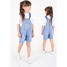 Trend Baby Kids Kız Çocuk Kot Salopet Tulum Yazlık