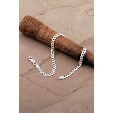 Gurmet 4 mm 21 cm Italyan Gümüş Erkek Zincir Bileklik 4787