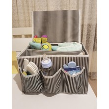 Ozcmax Bebek Beşik Başucu Düzenleyici Kapaklı 5 Bölmeli Organizer