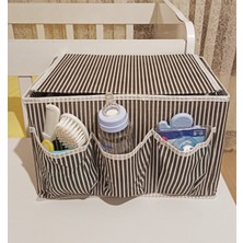Ozcmax Bebek Beşik Başucu Düzenleyici Kapaklı 5 Bölmeli Organizer