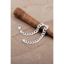 Gurmet 8,5 mm 21 cm Italyan Gümüş Erkek Zincir Bileklik 4790