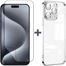 Etiget iPhone 15 Pro Max 2'in 1 Set Şeffaf Silikon Kılıf + Esd Temperli Cam Ekran Koruyucu