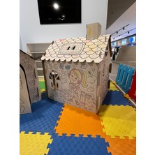 Kolix Çocuklar Için Karton Boyama Evi - Pastel Boya Hediyeli