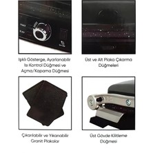 Fms Granit Panini Grill Kollu Tost Makinası Gri