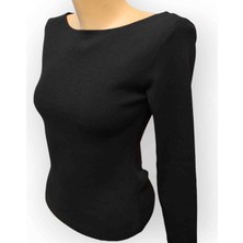 Zeynep Öykü Style Kayık Yaka Fitilli Kaskorse Örme Bluz