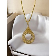 Polo Steel Hürrem Yarım Altın Çerçeveli Kolye (Altın Kaplama)