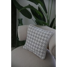 Needle Kaz Ayağı Gri Kırlent Kılıfı (45x45)