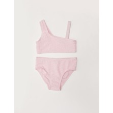 Dokulu Kumaş Kız Çocuk Bikini Takım