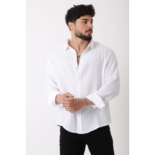 Uzun Kol Keten Gömlek Bld 7040_40368