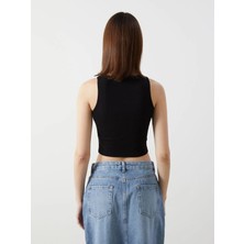 İlke Bayan Likralı Kolsuz Crop