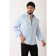Stil Kombin Uzun Kol Keten Gömlek Bld 7040_40368