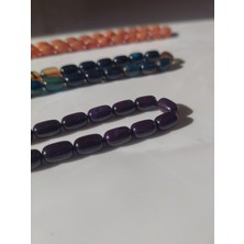 Sancaktar Tesbihçilik Hareli Sıkma Kehribar Tesbih, 8x11 mm Tane Ölçüsü, Arpa Kesim, Metal Püskül