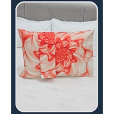 Kırmızı Spiral Gül Tablo Desen Yastık Kılıfı | 2 Adet | 50 x 70