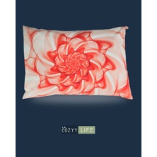 Kırmızı Spiral Gül Tablo Desen Yastık Kılıfı | 2 Adet | 50 x 70