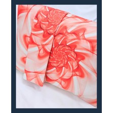 Kırmızı Spiral Gül Tablo Desen Yastık Kılıfı | 2 Adet | 50 x 70