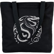 Tattoo Plaj Çantası Kanvas 48X41X10 cm Siyah