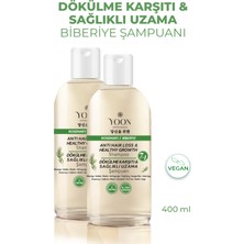 YOON 2'li Set Hızlı Saç Uzatma ve Saç Dökülme Karşıtı,  7 Aktifli Biberiyeli Tuzsuz Şampuan 400 ml x 2 adet