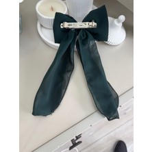 Sp Accessories Yeşil Klipsli  Fiyonklu Kurdele Toka