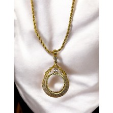 Polo Steel Ma’at Çeyrek Altın Çerçeveli Kolye (Altın Kaplama)