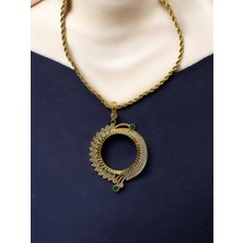 Polo Steel Medusa Tam Altın Çerçeveli Kolye (Altın Kaplama)