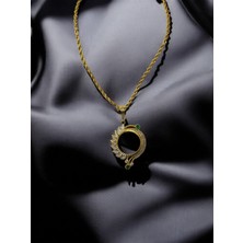 Polo Steel Medusa Çeyrek Altın Çerçeveli Kolye (Altın Kaplama)