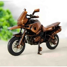 El Yapımı Metal Motorsiklet Modeli – Özel Tasarım Retro Dekoratif Motor Biblo, Klasik Vintage Sanatsal Masaüstü Aksesuar, Koleksiyonluk ve Hediyelik Şık Metal Motor Maketi