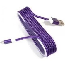 Ozcmax Iphone Örgü Şeklinde Renkli Çelik Şarj Data Kablosu - Mor