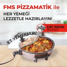 Fms Elektrikli Tencere Pizzamatik Pizza Makinası 40 CM Rose ( Pudra ) ( 5 Kademeli Isı Ayarı )