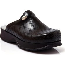 Shoemix Siyah Ortopedik Sabo Terlik Doktor Terliği Hemşire Terliği Aşçı Terliği