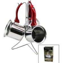 Trend  3lü Set   No-3-4-5  Çelik Cezve  Metal Standlı   Renkli Plastik Kulplu  GO5060GOK223007