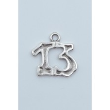 Bu Farklı 13 Yazılı Kolye Ucu - Antik Gümüş Kaplama - Kod:245