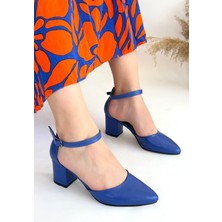 Shemard Mulen Mavi Cilt Topuklu Ayakkabı