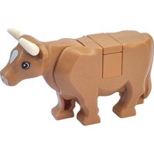 Orjinal Aksesuar Custom Moc Minifigür Minifigure Hayvan Animal Açık Kahverengi Inek