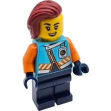 Aksesuar City Town Minifigür Minifigure Arctic Explorer Kutup Kaşifi Bordo Punk Saçlı Kadın