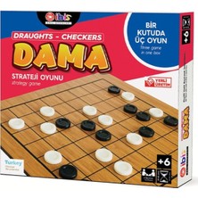 Ahşap Dama Strateji Oyunu 1 Kutu 3 Oyun (Dama, Çapraz Dama, Çin Daması)