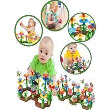 52 Parça Bahçe Çiçek Yapım Seti Yapı Blokları Yapboz Bul Tak Puzzle Eğitici Oyuncak Çiçek Bahçesi