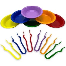 Aktarma Seti - Kase ve Cımbızlar Montessori Set ( 6 Adet Kase - 6 Adet Cımbız)