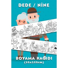 Dede / Nine Temalı Dev Boyama Kağıdı 2,5 Metre Rulo Boyama Kağıdı - Çocuk Eğitici Boyama