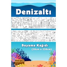 Bi Wini Denizaltı Temalı Eğitici Boyama Kağıdı 2,5 Metre Rulo Çocuklar İçin Eğlenceli ve Öğretici