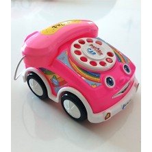 Çevirmeli Oyuncak Telefon-Arabalı Telefon Pembe